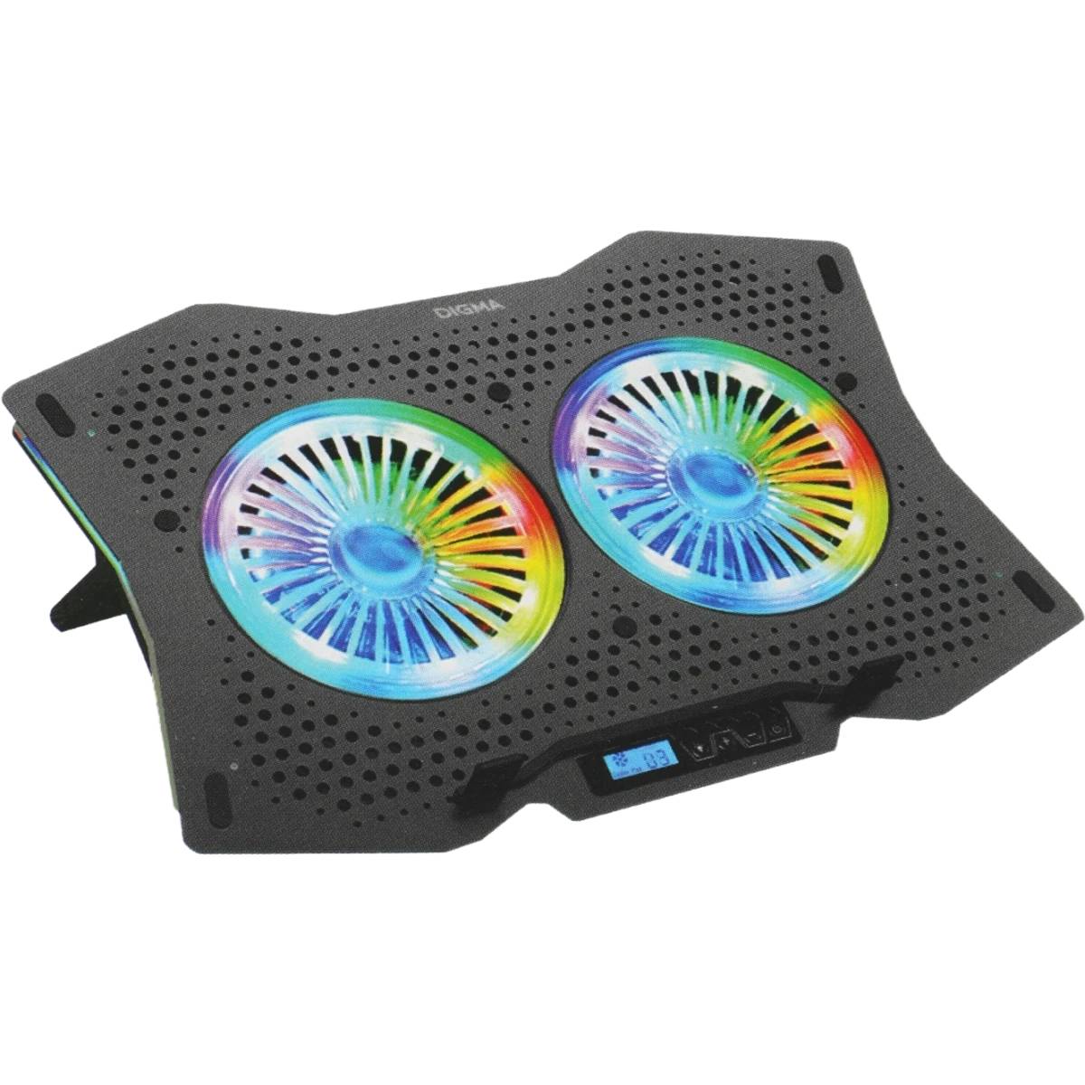 Подставка для ноутбука 18" Digma D-NCP180-2x110RGB, black