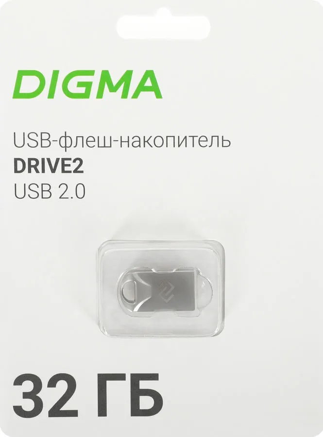 32Gb Digma DRIVE2 DGFUM032A20SR, USB2.0, Silver