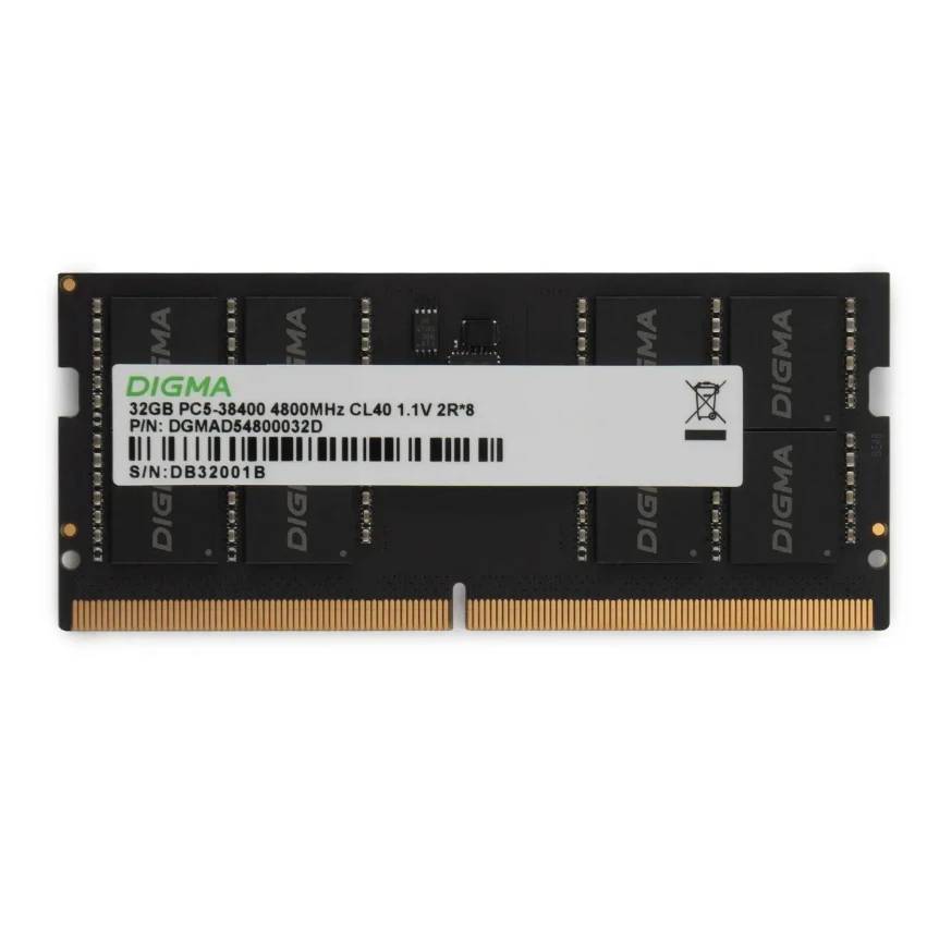 Оперативная память для ноутбука 32Gb Digma DGMAS54800032D, SODIMM DDR V, PC-38400, 4800MHz