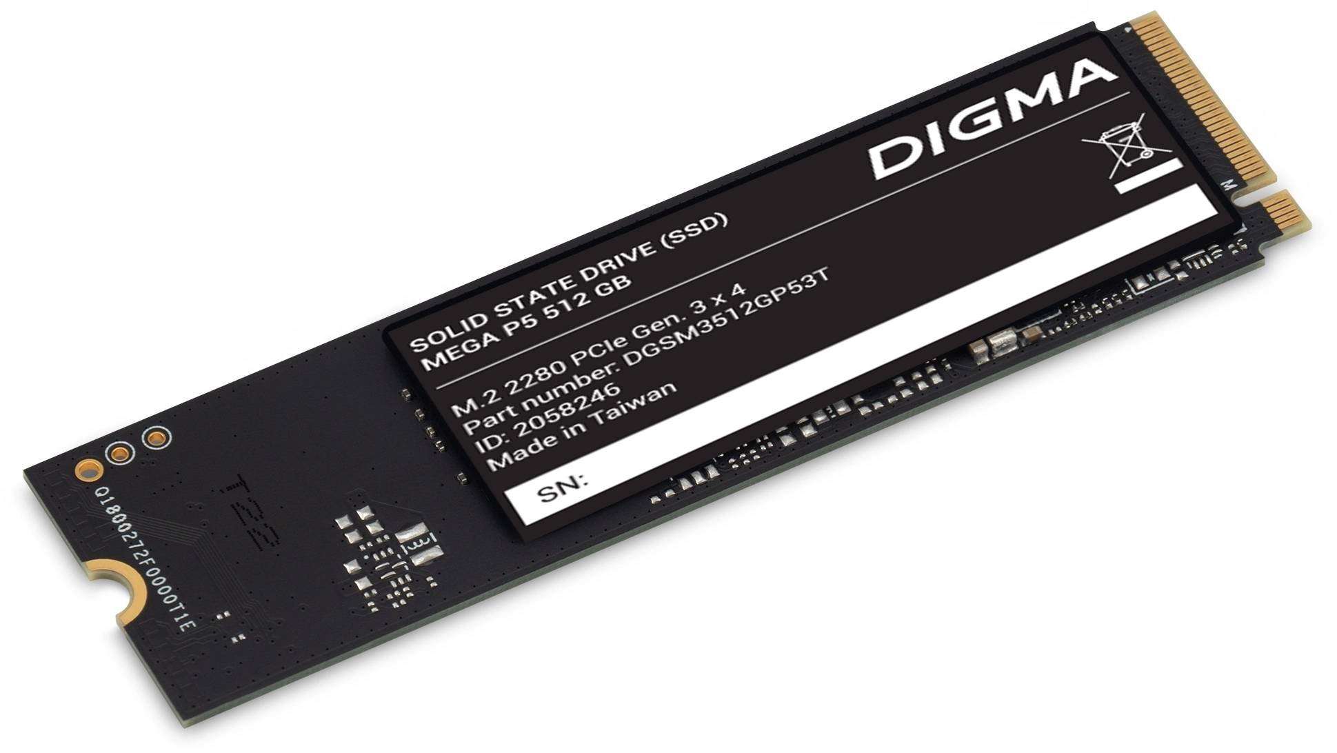 512Gb SSD Digma Mega P5 DGSM3512GP53T, (2900/2000), NVMe M.2