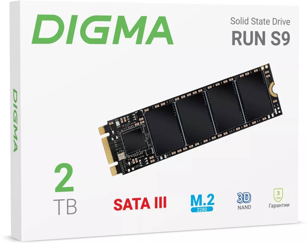 2Tb SSD Digma Run S9 DGSR1002TS93T, (530/510), SATA M.2
