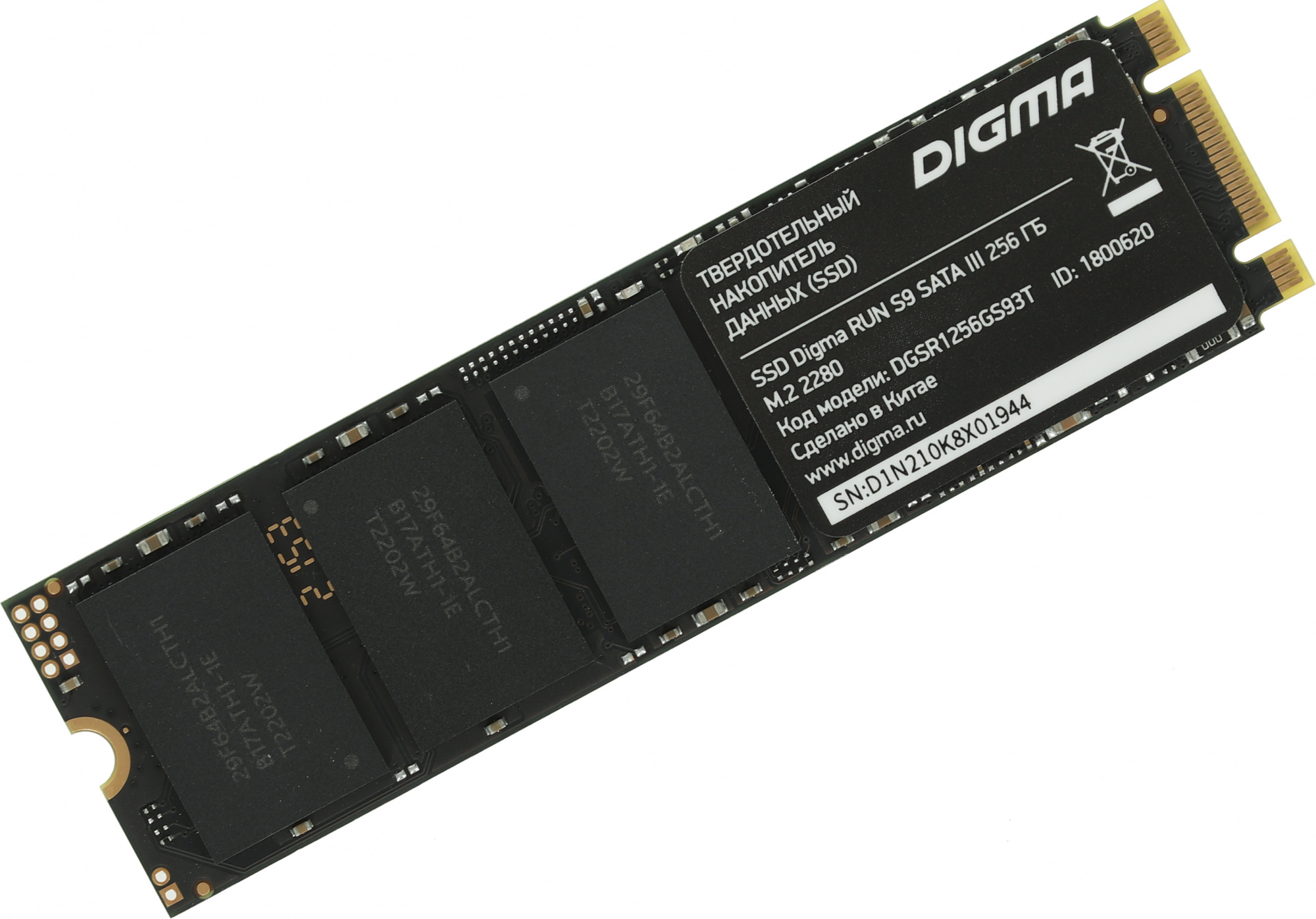 256Gb SSD Digma Run S9 DGSR1256GS93T, (510/450), SATA M.2