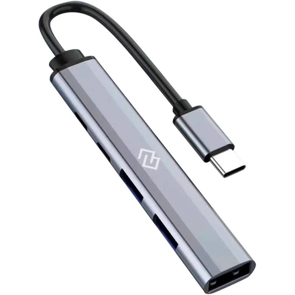 Разветвитель USB-C Digma DHUB-5USB-AC-3.0, серый