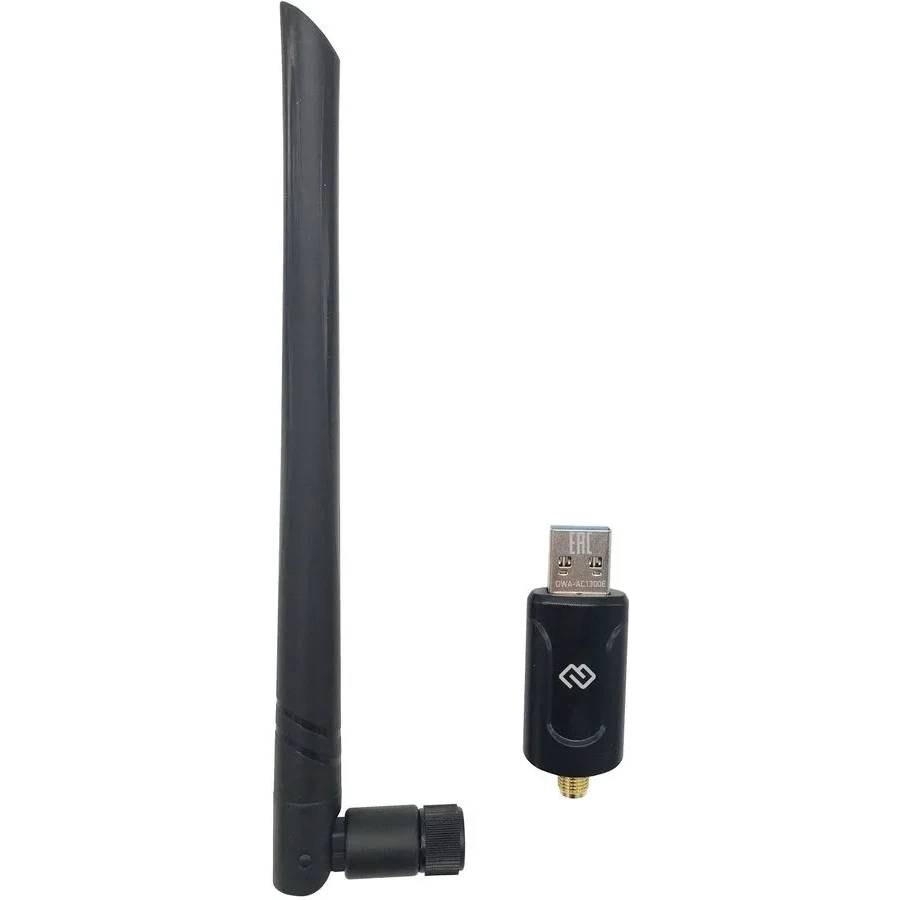 Сетевая карта Wi-Fi, Digma DWA-AC1300E, 2.4/5GHz, 867Mbps, USB