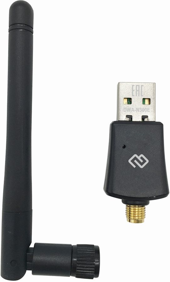 Сетевая карта Wi-Fi, Digma DWA-N300E, 2.4GHz, 300MBps, USB