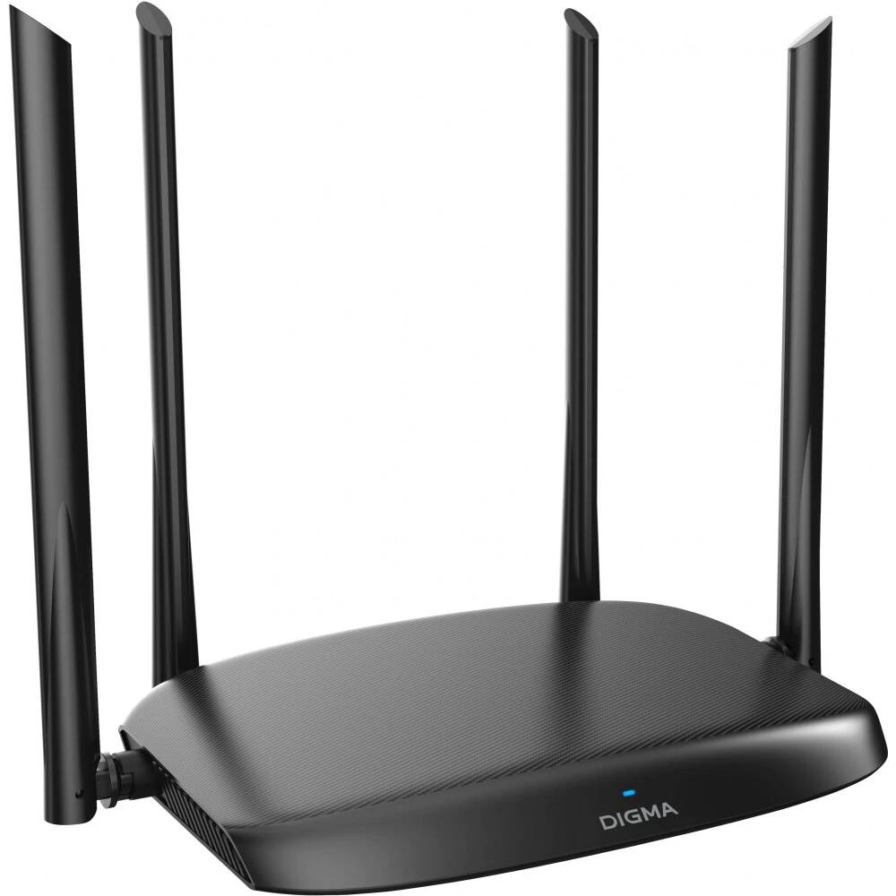 Роутер Wi-Fi Digma DWR-AC1202, 2.4/5GHz, 1167Mbps, 3xLAN 1Gbps, 1xWAN