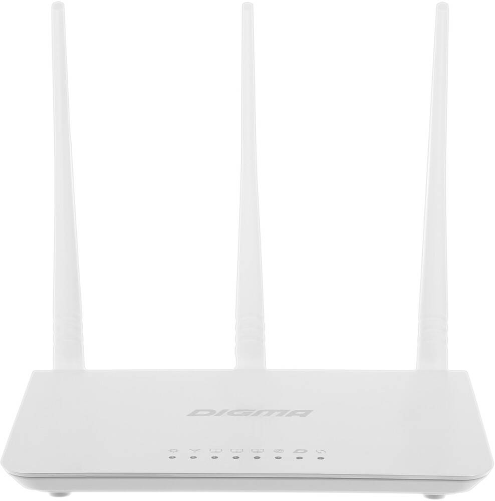 Роутер Wi-Fi Digma DWR-N302, 2.4GHz, 300MBps, 3xLAN 100Mbps, 1xWAN