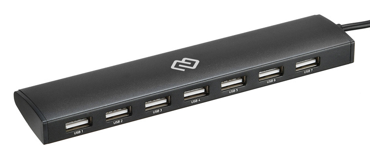 Разветвитель USB Type-C Digma HUB-7U2.0-UC-B, черный