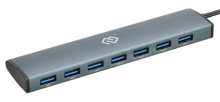 Разветвитель USB-C Digma HUB-7U3.0-UC-G, серый