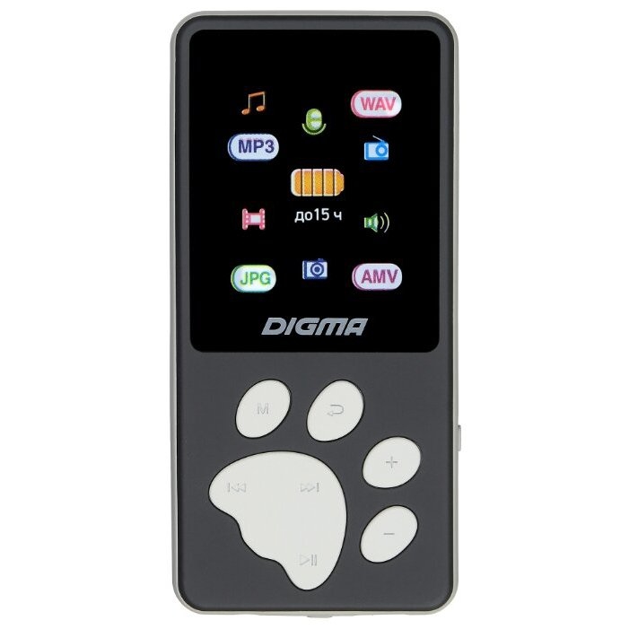MP3 плеер Digma S4 8Gb, черный-серый