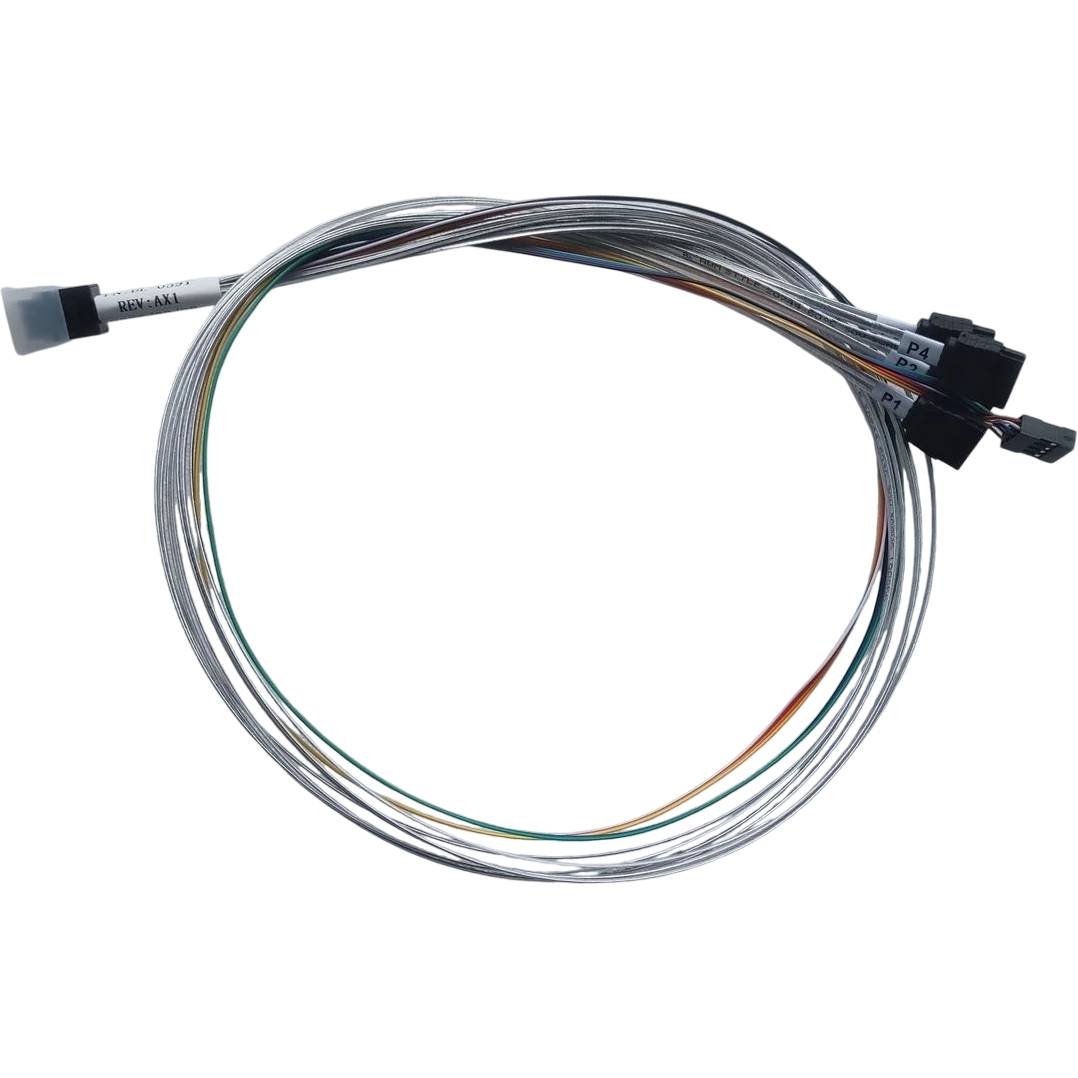 Кабель DiliVing DL-0591, mini SAS HD (SFF-8643) - 4xSATA, 0.75м