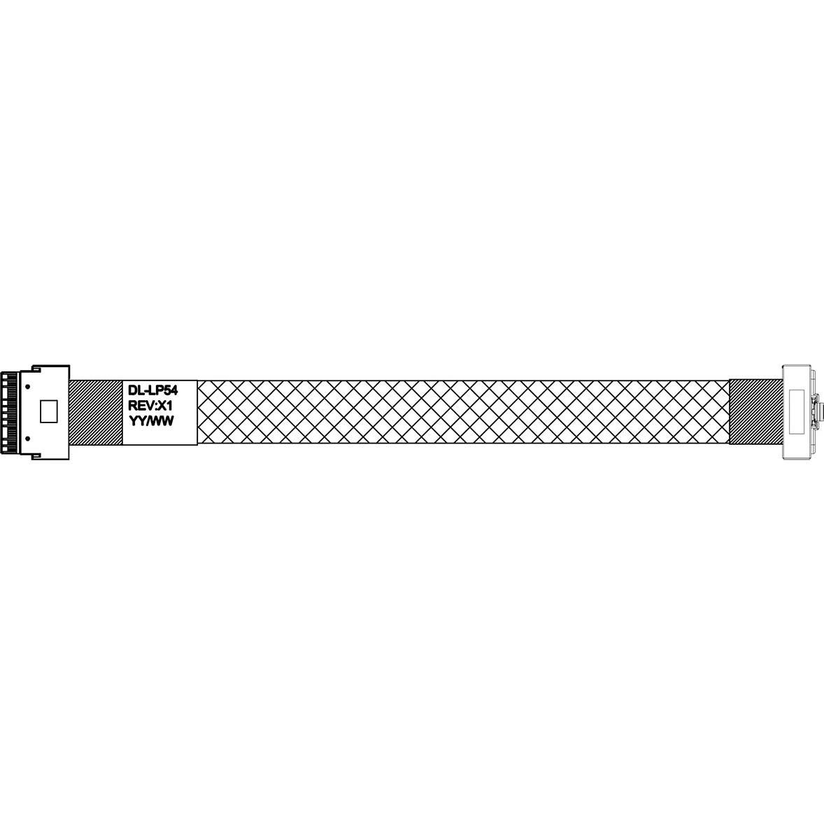 Кабель DiliVing DL-LP54, Slimline SAS LP x8 (SFF-8654) - Slimline SAS x8 (SFF-8654), 0.8м