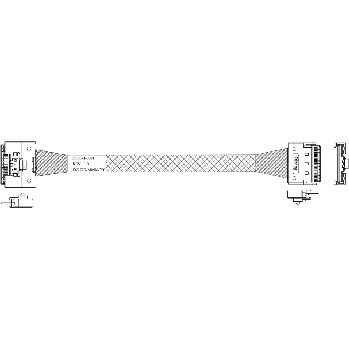 Кабель DiliVing DLSL74-8821, Slimline SAS x8 (SFF-8654) - Slimline SAS x8 (SFF-8654), 1м