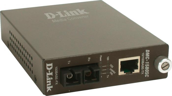Медиаконвертер D-Link DMC-1580SC/B4A, 100Base-TX to 100Base-FX