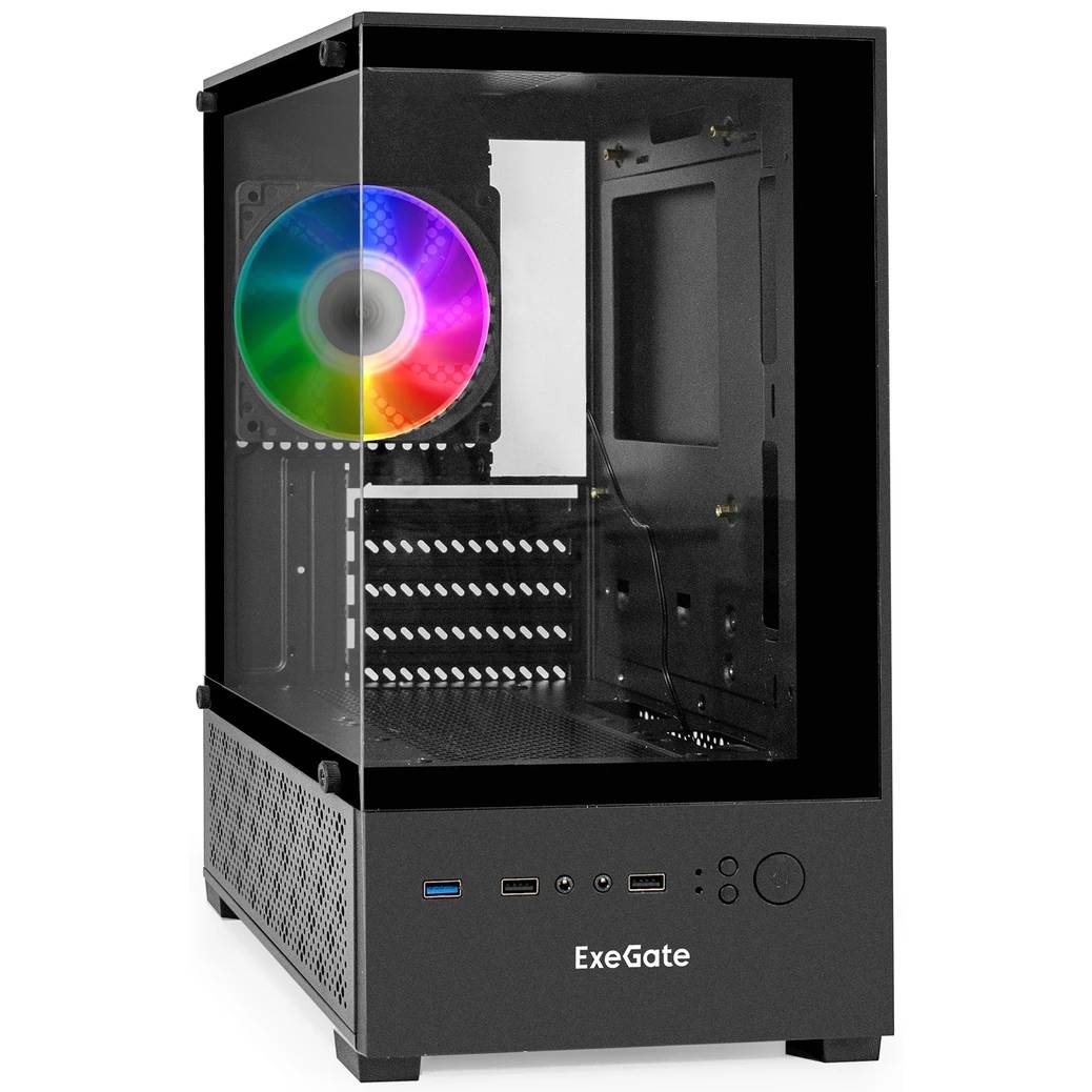 Корпус ExeGate i3 SEA EX298221RUS, черный, без БП, mATX
