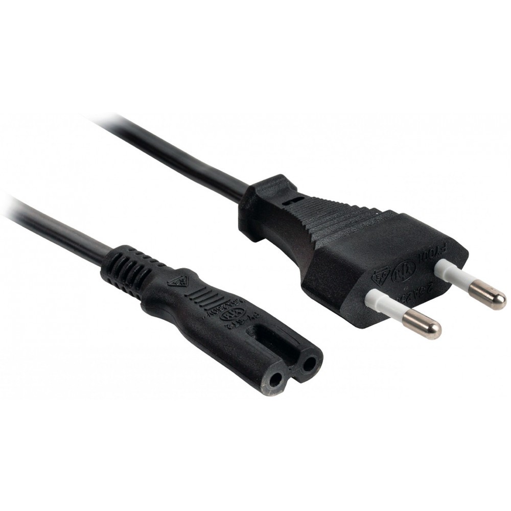 Кабель НОУТБУК, аудио/видео - сеть 220V, 0.75м, ExeGate Power PCN-7,5P VDE-250V-2*0.5mm2 EP280674RUS (IEC C7)