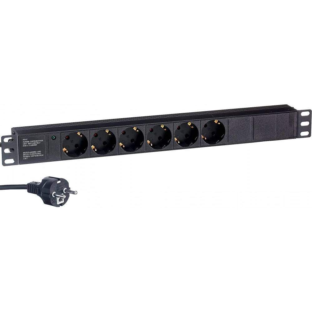 Блок силовых розеток ExeGate ServerPro PDU-19H603 Al-6S-EU2.5CU (EX280828RUS)