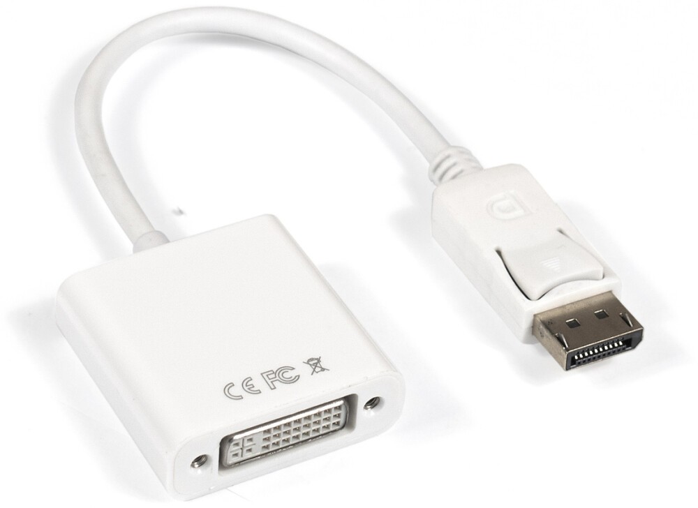 Кабель адаптер DP (M) - DVI (F) ExeGate EX-DPM-DVIF-0.15 EX284909RUS, белый