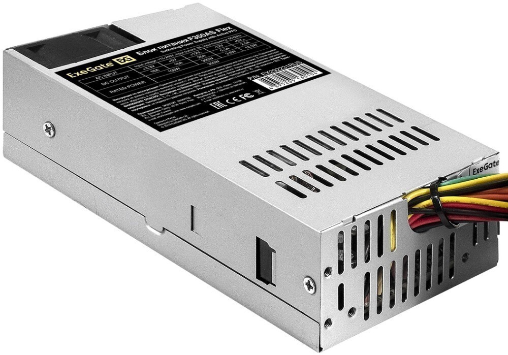 Блок питания 350Вт, ExeGate F350AS EX292231RUS, 80%, APFC, Flex ATX