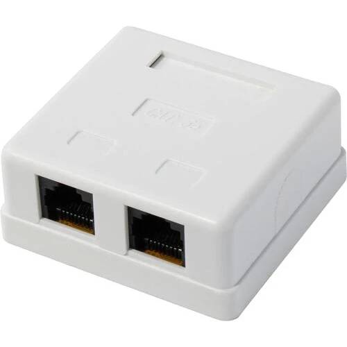 Розетка сетевая внешняя двойная RJ-45, Exegate SM2-RJ45-C5 EX292843RUS, кат. 5E