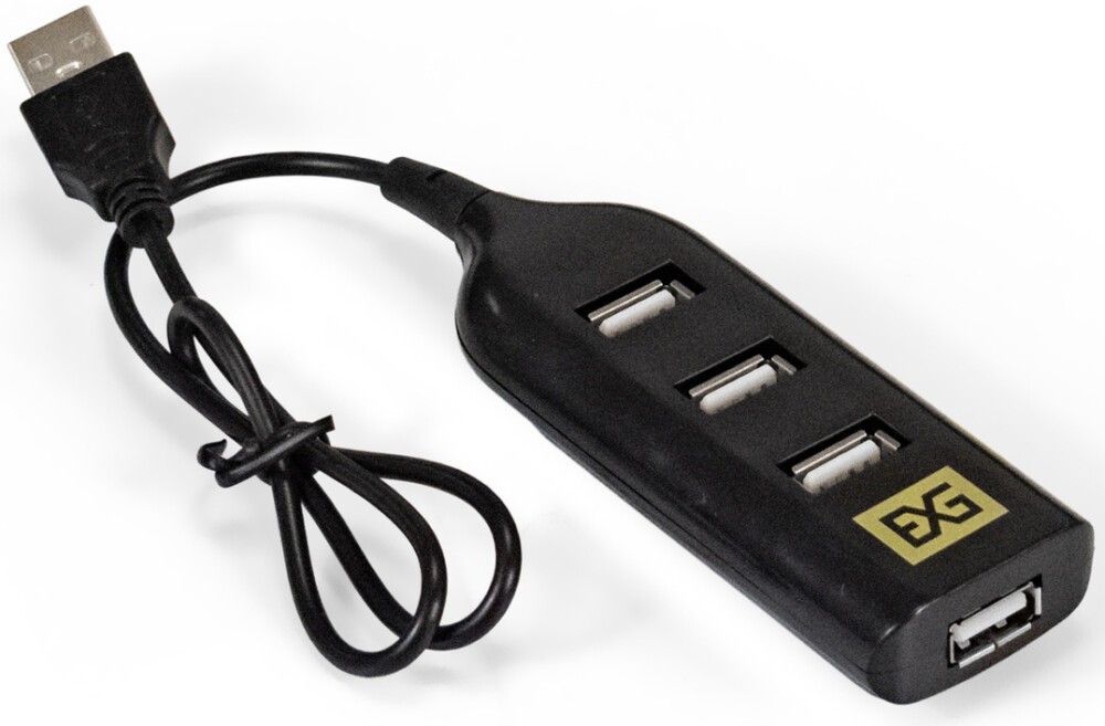 Разветвитель USB2.0 ExeGate DUB-42 EX293976RUS, черный, 1in - 4out
