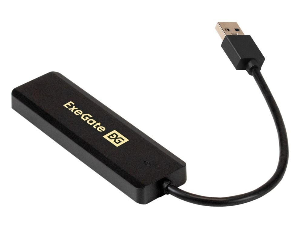 Разветвитель USB3.0 ExeGate DUB-4P/1 EX293980RUS, черный, 4xUSB3.0, 1xUSB Type-C