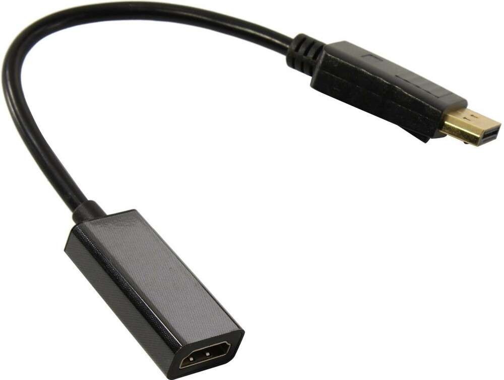 Кабель адаптер DP (M) - HDMI (F) ExeGate EX-DPM-HDMIF-0.1 EX294706RUS, черный