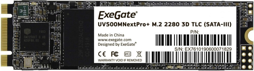 1Tb SSD ExeGate NextPro+ M2UV500TS1TB EX295280RUS, SATA M.2