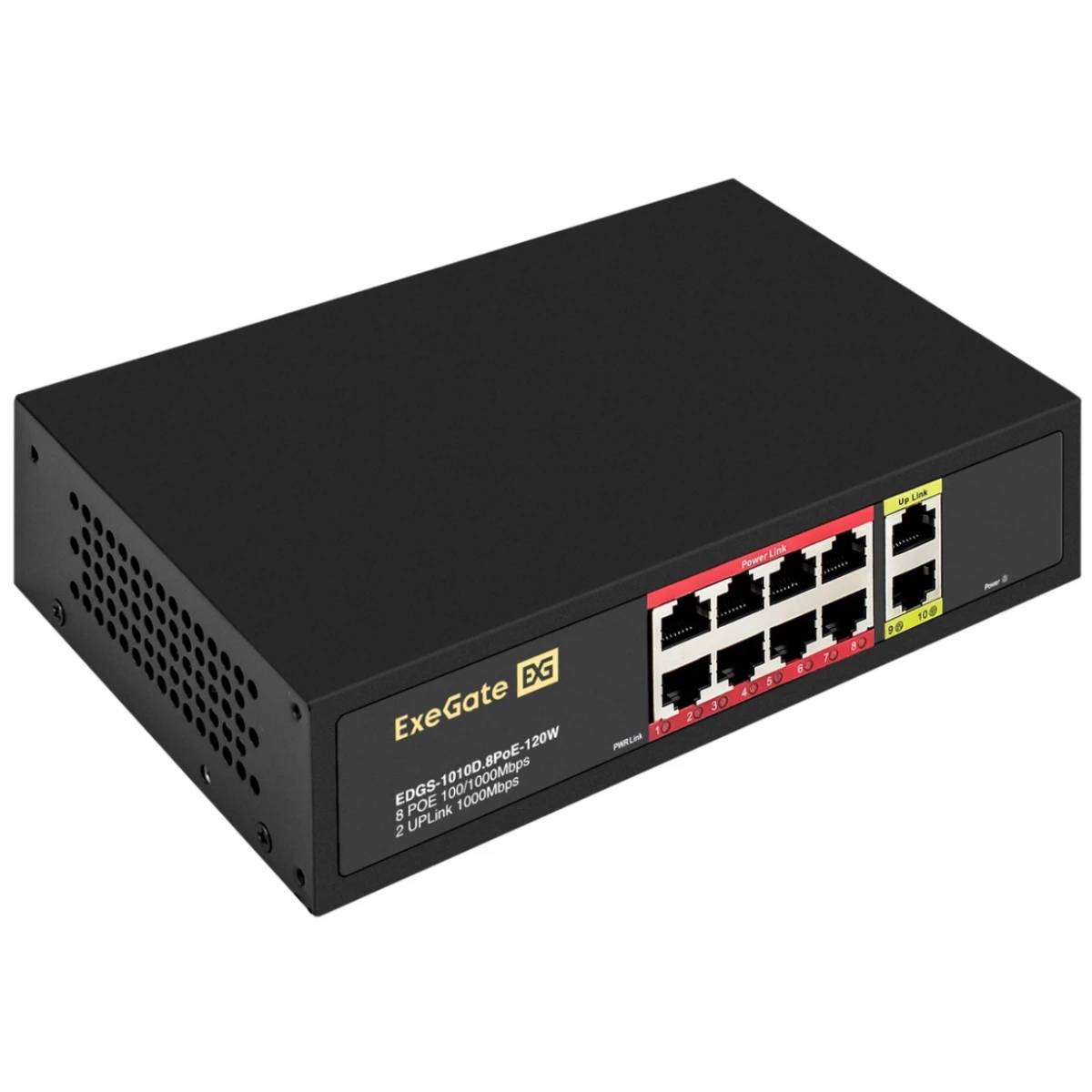Коммутатор ExeGate EDGS-1010D.8PoE-120W (EX299023RUS), 8xLAN 1Gbps, PoE