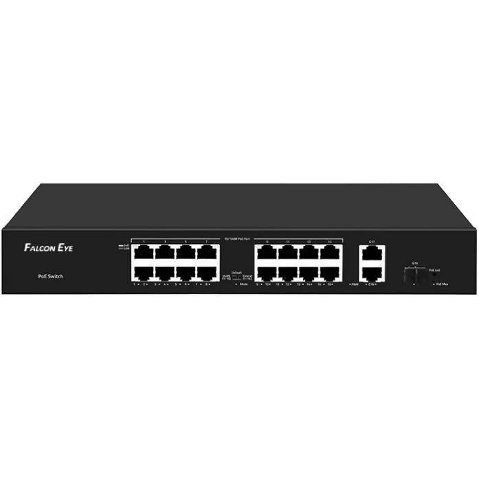 Коммутатор Falcon Eye FE-16FPG2S1, 16xLAN 100Mbps, 1xSFP, PoE