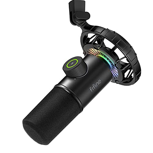 Микрофон FIFINE K658, динамический с RGB подсветкой черный