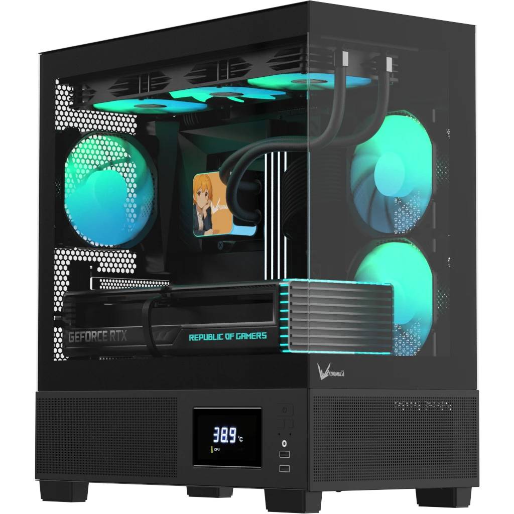 Корпус Formula Crystal E1M Black, без БП, mATX