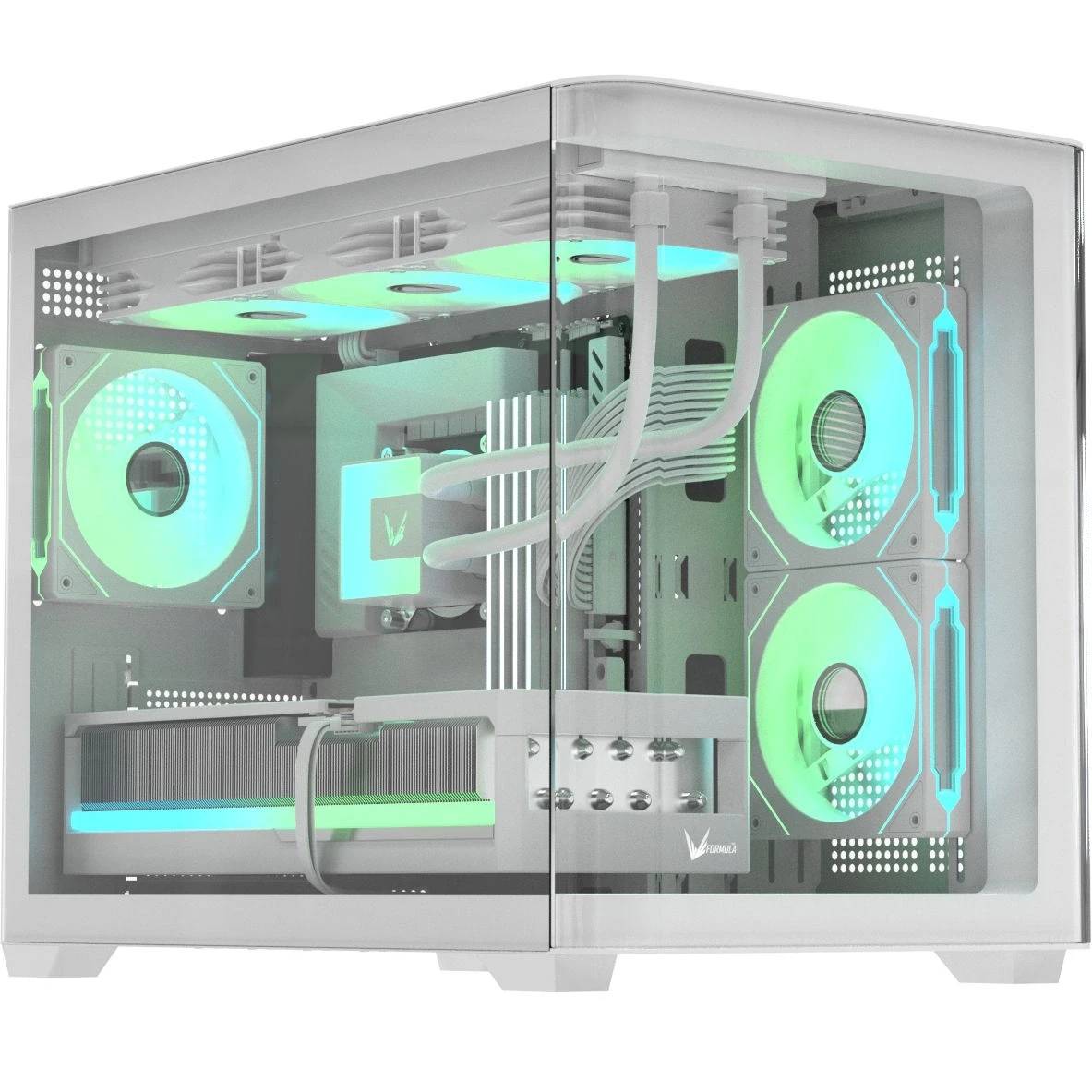 Корпус Formula Crystal U2M Floe White, без БП, mATX