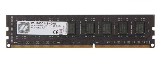 Оперативная память 4Gb G.Skill NT F3-1600C11S-4GNT, DDR III, PC-12800, 1600MHz