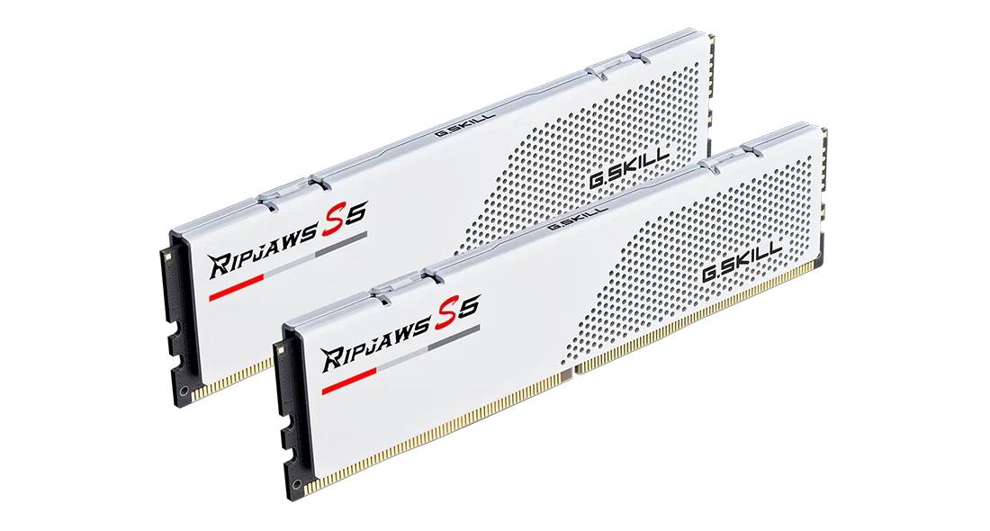 Оперативная память 64Gb G.Skill Ripjaws S5 White F5-6000J2836G32GX2-RS5W, DDR V, PC-48000, 6000MHz, kit 2x32Gb