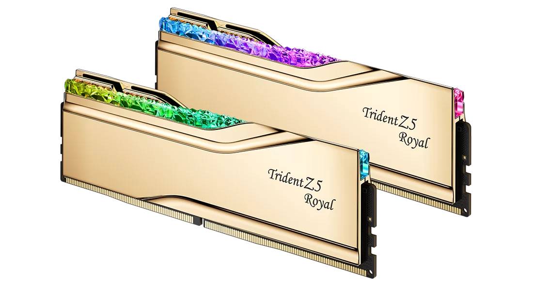 Оперативная память 64Gb G.Skill G.Skill Trident Z5 Royal Gold F5-6000J2836G32GX2-TR5G, DDR V, PC-48000, 6000MHz, kit 2x32Gb