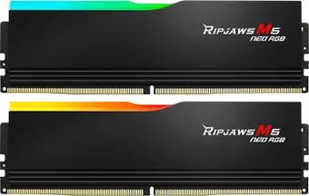 Оперативная память 64Gb G.Skill Ripjaws M5 Neo RGB Black F5-6000J3040G32GX2-RM5NRK, DDR V, PC-48000, 6000MHz, kit 2x32Gb