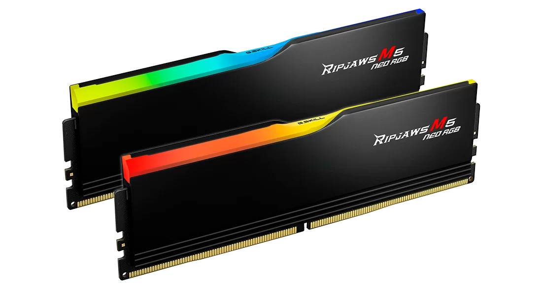Оперативная память 32Gb G.Skill Ripjaws M5 NEO RGB Black F5-6000J3636F16GX2-RM5NRK, DDR V, PC-48000, 6000MHz, kit 2x16Gb