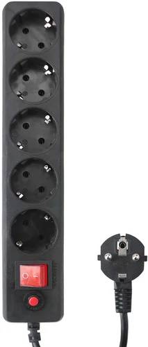 Сетевой фильтр 5м 5 розеток Гарнизон EHLB-3, Черный