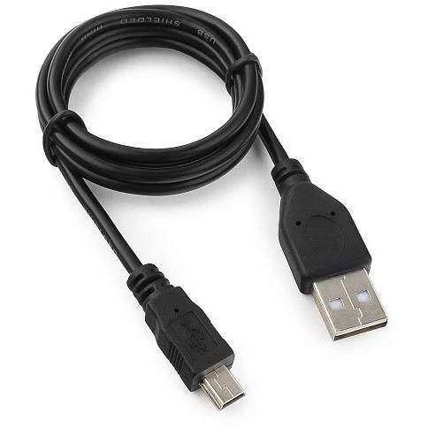 Кабель USB2.0 (M) - miniUSB2.0 (M), 1м, Гарнизон GCC-USB2-AM5P-1M, черный
