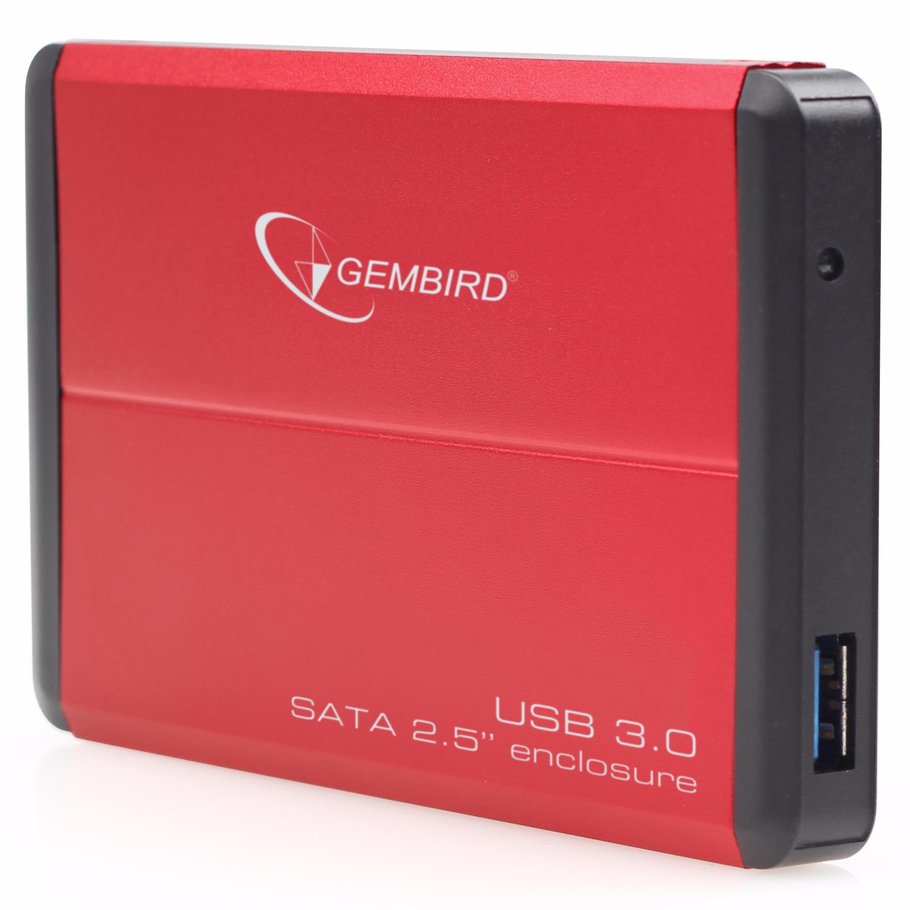 Внешний BOX Gembird EE2-U3S-2-R, 2.5", SATA - USB3.0, красный