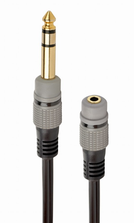 Кабель адаптер Jack6.3 (M) - Jack3.5 (F) Gembird/Cablexpert A-63M35F-0.2M, 0.2м, черный