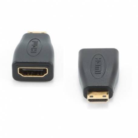 Переходник miniHDMI (M) - HDMI (F) Gembird/Cablexpert A-HDMI-FC, черный