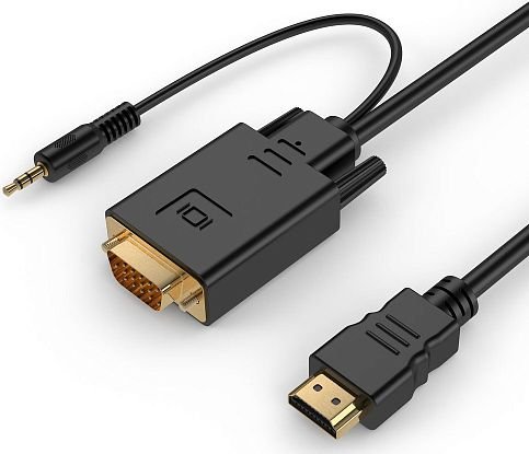 Кабель HDMI (19M) - D-SUB (15M) + Jack3.5 (M), 3м, Gembird/Cablexpert A-HDMI-VGA-03-10