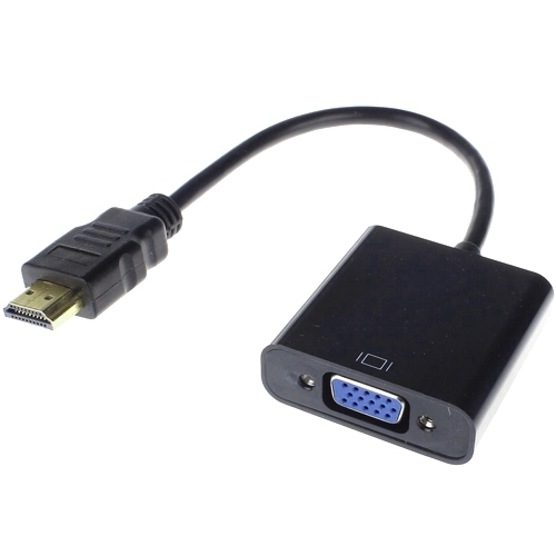 Кабель адаптер  HDMI (M) - VGA (F) + 3.5 mm Gembird/Cablexpert A-HDMI-VGA-03, черный