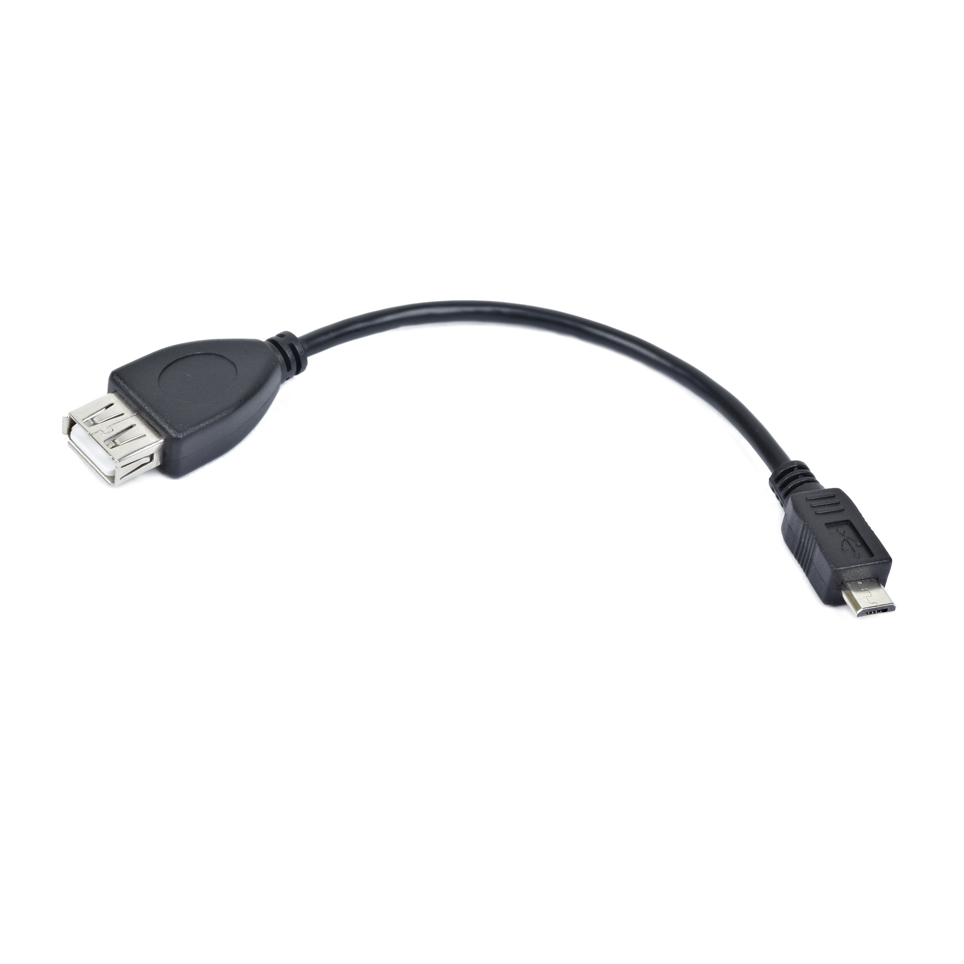 Кабель microUSB2.0 (M) - USB2.0 (F), OTG, 0.15м, Gembird/Cablexpert A-OTG-AFBM-001, черный