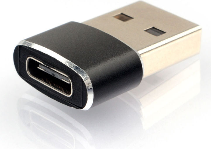 Переходник USB2.0 (M) - USB2.0 Type-C (F) Gembird/Cablexpert A-USB2-AMCF-02, черный