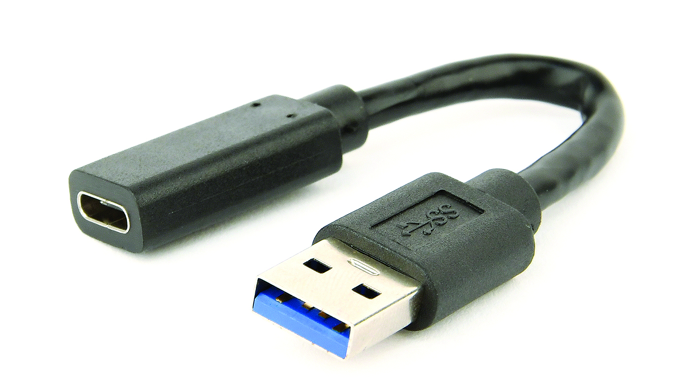 Кабель адаптер USB3.0 (M) - USB3.0 Type-C (F) Gembird/Cablexpert A-USB3-AMCF-01, черный