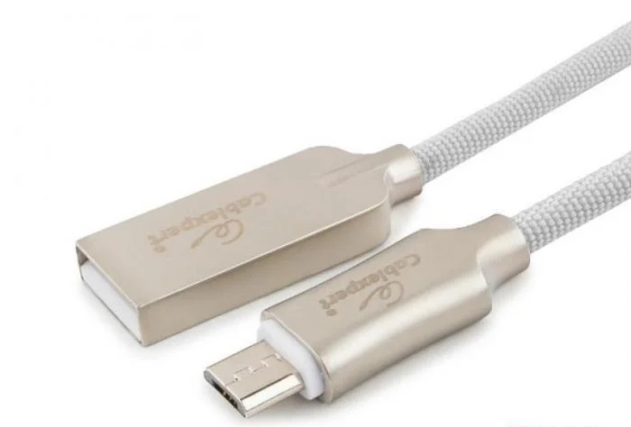 Кабель USB2.0 (M) - microUSB2.0 (M), 1.8м, Gembird/Cablexpert CC-P-mUSB02W-1.8M, белый