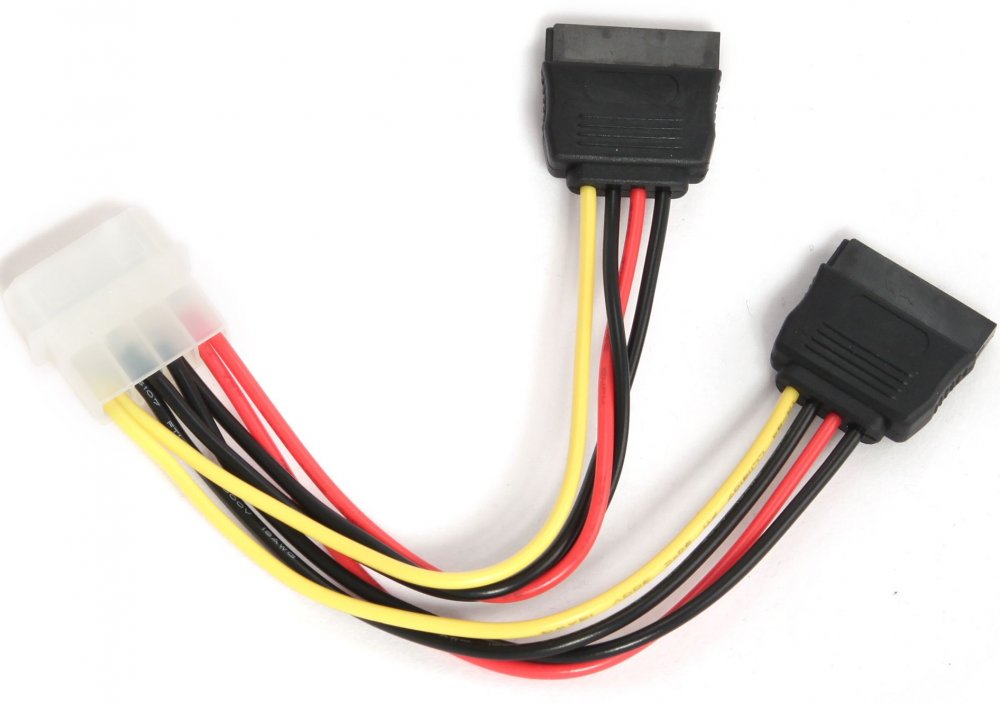 Переходник Molex -2xSATA, Gembird/Cablexpert CC-SATA-PSY-0.3M